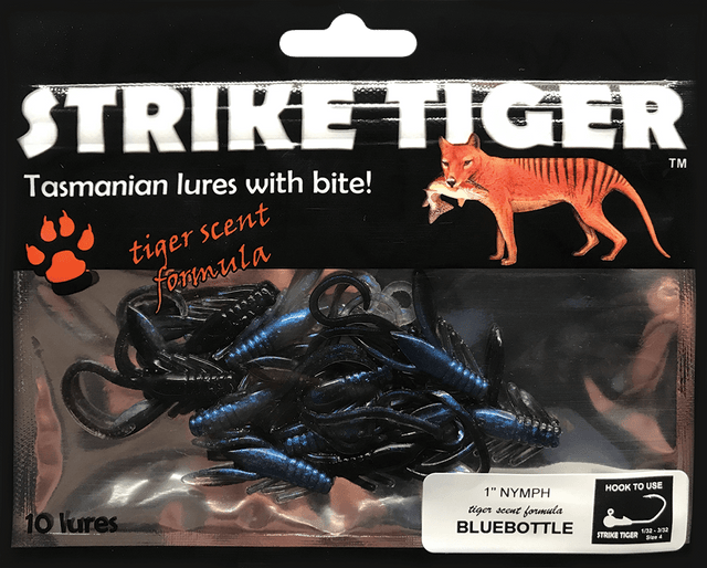 Strike Tiger 1″ Nymph Blue Bottle (10 Pack) – Noojee Bush Goods